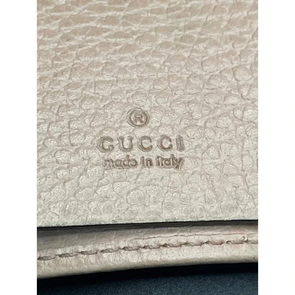 Gucci GG Marmont 6 Hook Key Case Dusty Pink Pebbled Leather Gold Hardware